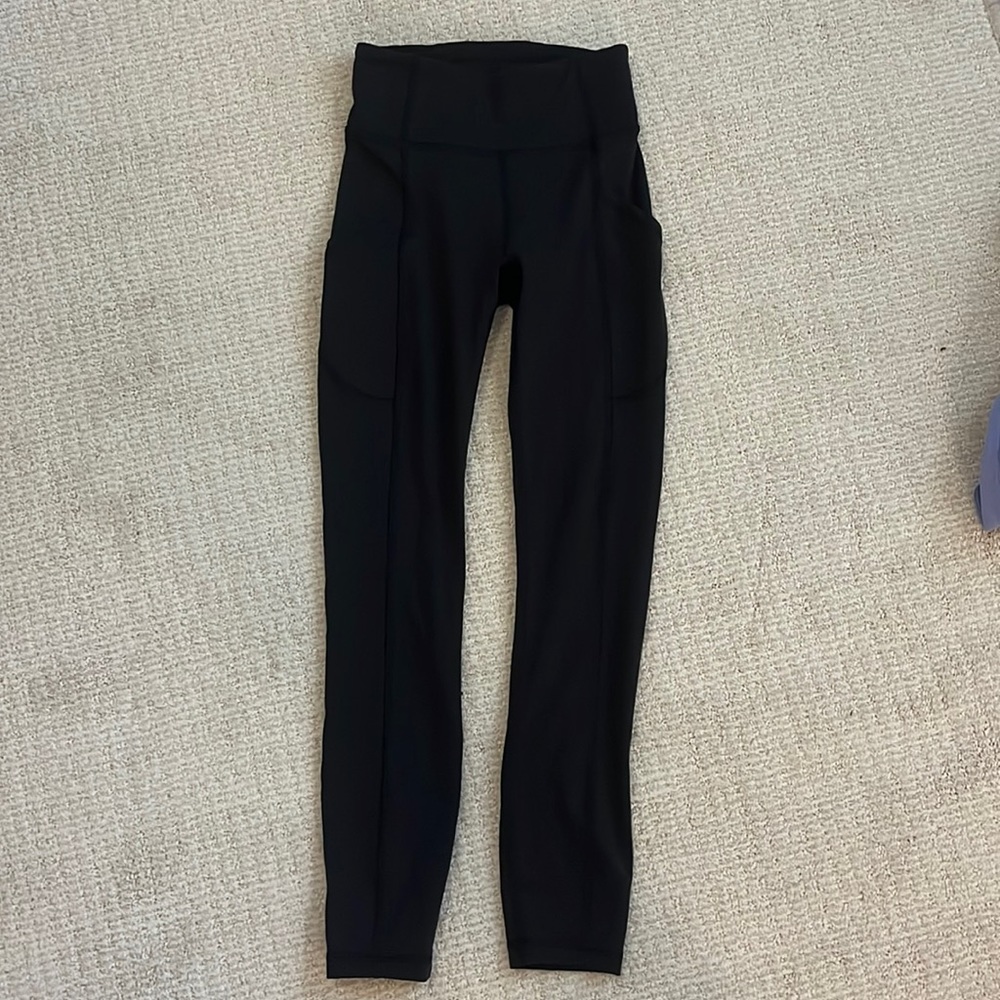Black Fast And Free High Rise Lululemon Leggings with Pockets